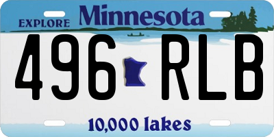 MN license plate 496RLB
