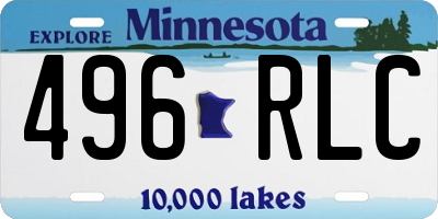 MN license plate 496RLC
