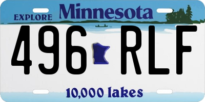 MN license plate 496RLF