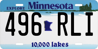 MN license plate 496RLI