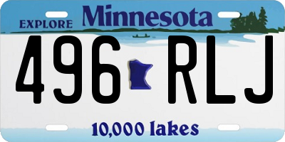 MN license plate 496RLJ