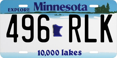 MN license plate 496RLK