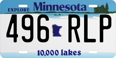 MN license plate 496RLP