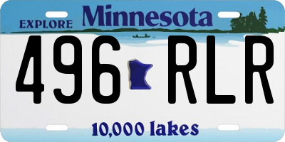 MN license plate 496RLR