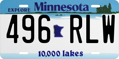 MN license plate 496RLW