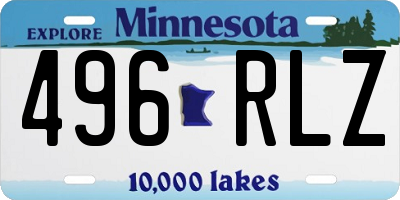 MN license plate 496RLZ