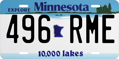 MN license plate 496RME