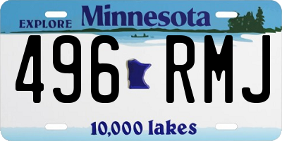 MN license plate 496RMJ