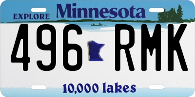 MN license plate 496RMK