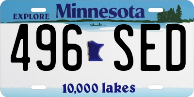 MN license plate 496SED