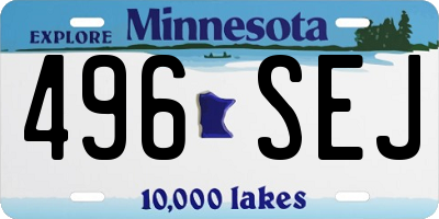 MN license plate 496SEJ