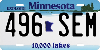 MN license plate 496SEM