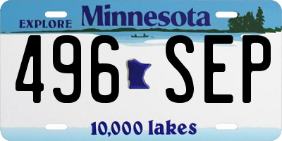 MN license plate 496SEP