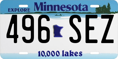 MN license plate 496SEZ