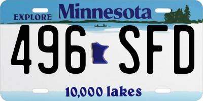 MN license plate 496SFD