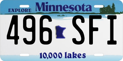 MN license plate 496SFI