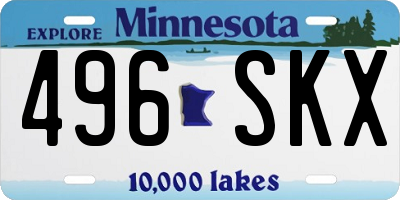 MN license plate 496SKX