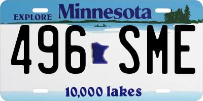 MN license plate 496SME