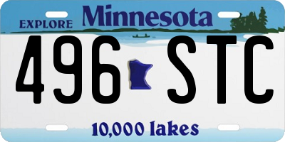 MN license plate 496STC