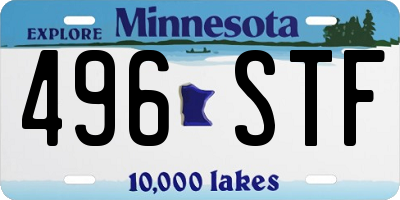 MN license plate 496STF