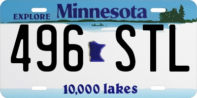 MN license plate 496STL
