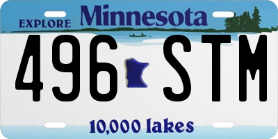 MN license plate 496STM