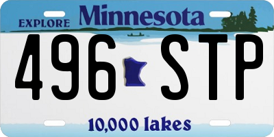 MN license plate 496STP