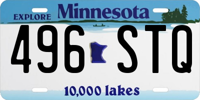 MN license plate 496STQ