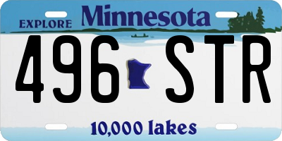MN license plate 496STR