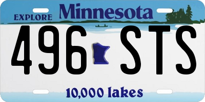 MN license plate 496STS