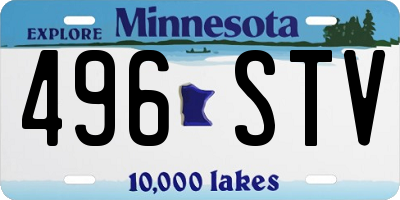 MN license plate 496STV