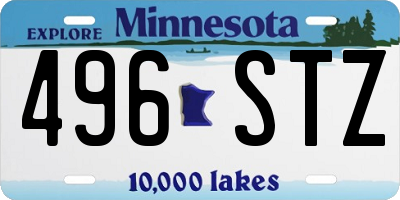MN license plate 496STZ