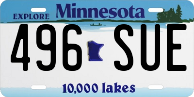 MN license plate 496SUE