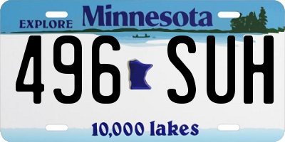 MN license plate 496SUH
