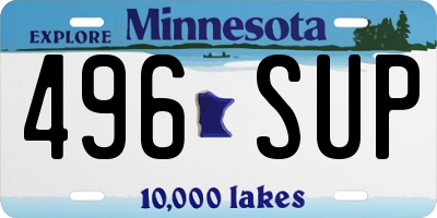 MN license plate 496SUP