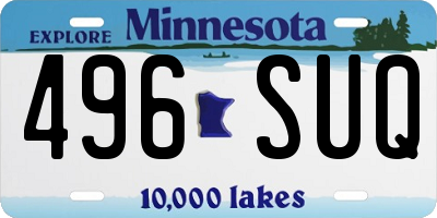 MN license plate 496SUQ