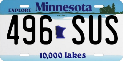 MN license plate 496SUS