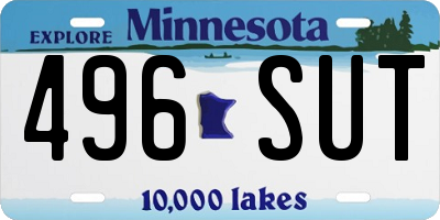 MN license plate 496SUT
