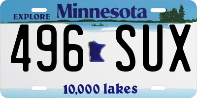 MN license plate 496SUX