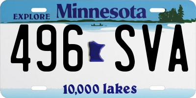 MN license plate 496SVA