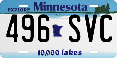 MN license plate 496SVC
