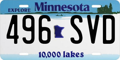 MN license plate 496SVD