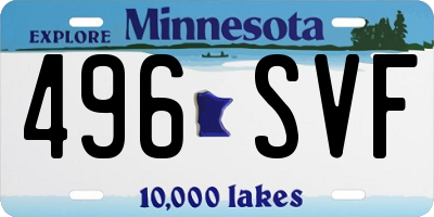 MN license plate 496SVF