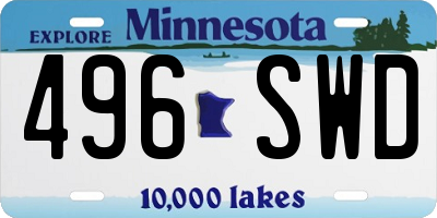 MN license plate 496SWD