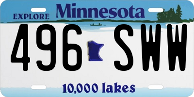 MN license plate 496SWW