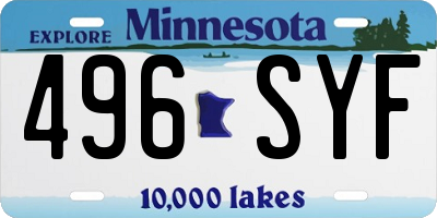 MN license plate 496SYF