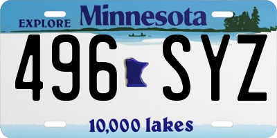 MN license plate 496SYZ