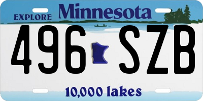 MN license plate 496SZB