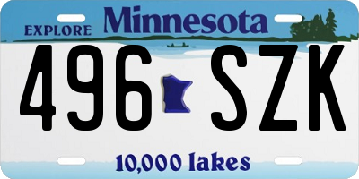 MN license plate 496SZK