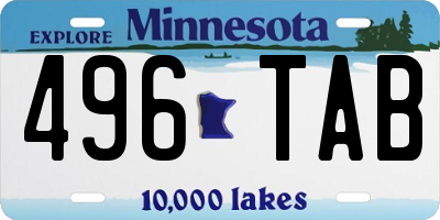 MN license plate 496TAB